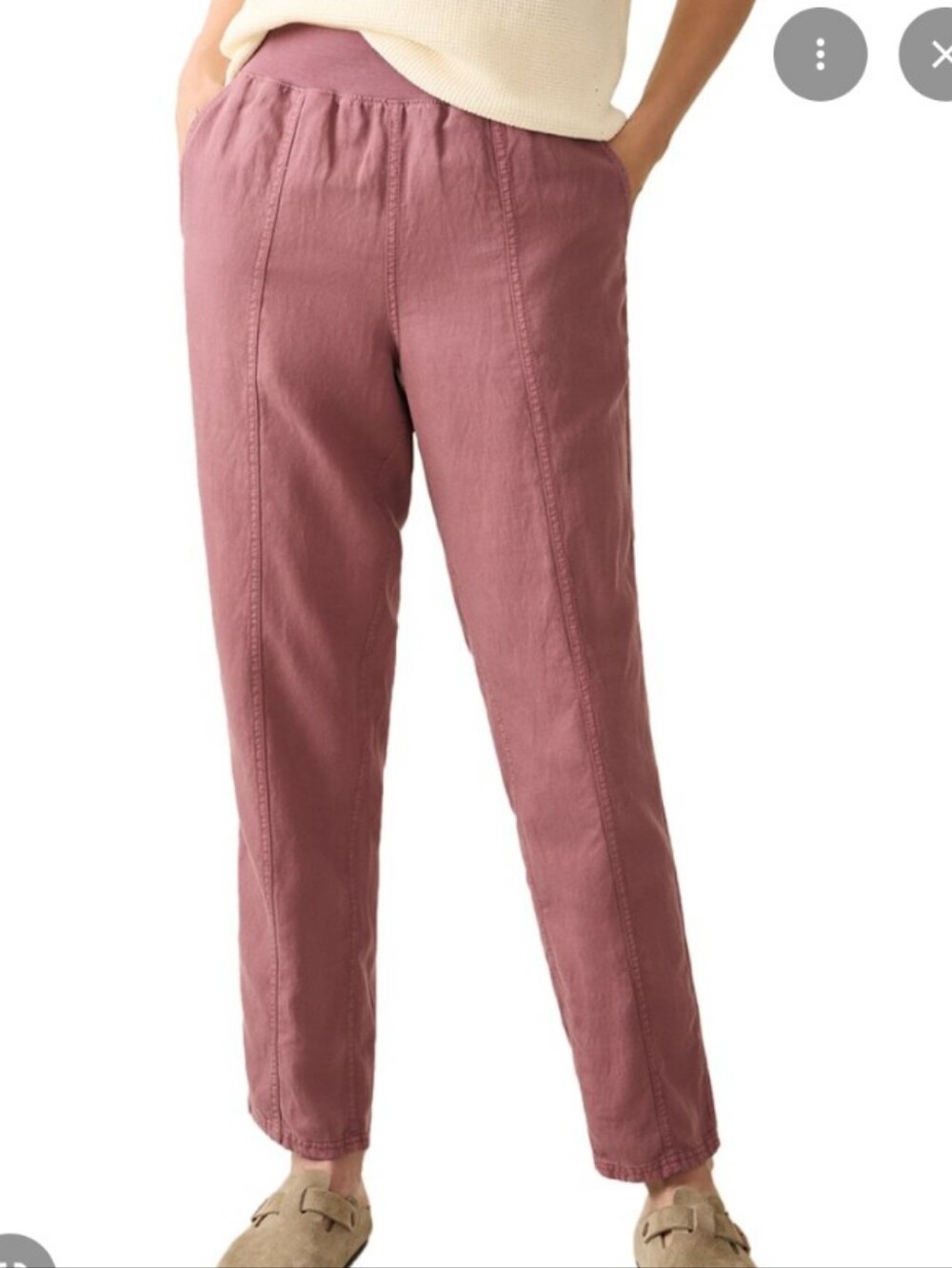 Faherty Arlie Tapered Pull On Pants Linen Blend